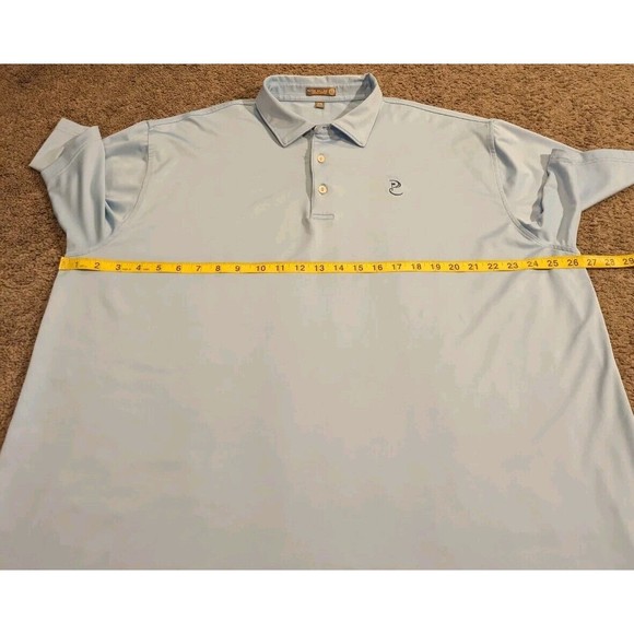 Peter Millar Summer Comfort Solid Stretch Jersey Blue Golf Polo Shirt MC0EK01S - Picture 6 of 7